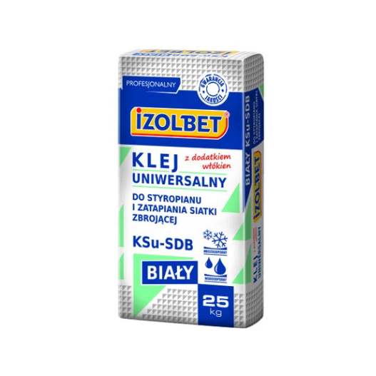 IZOLBET KSu-SDB na białym cemencie Klej do płyt styropianowych i zatapiania siatki zbrojącej